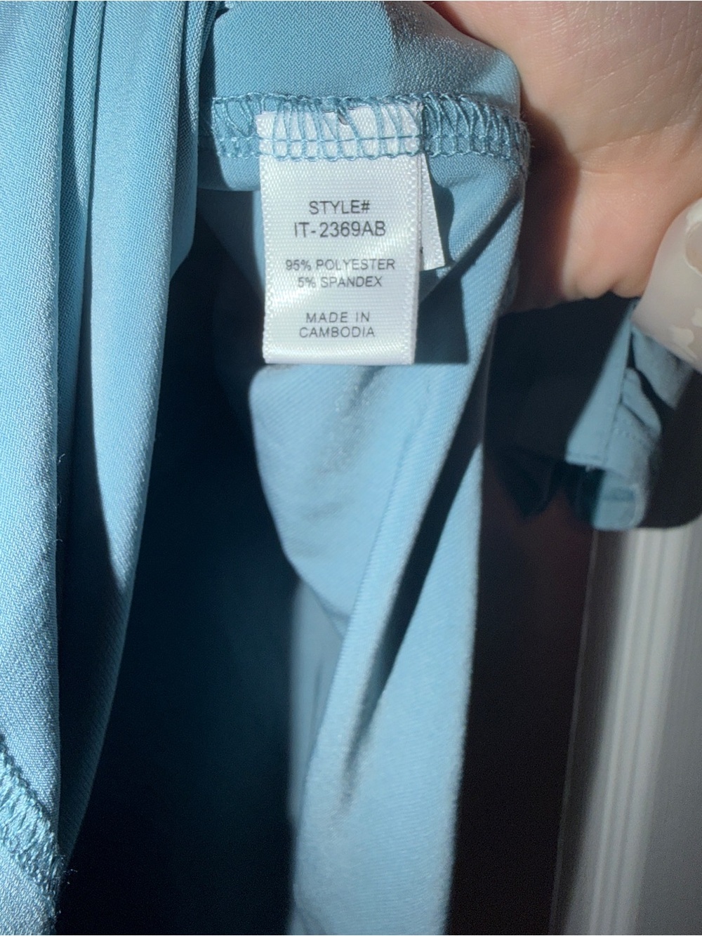Zenana Half-Zip Roll-Sleeve Blouse - Dusty Blue - Picture 7 of 8